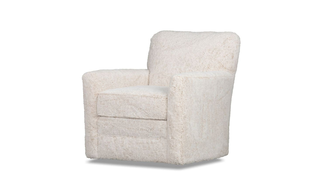 Klaussner Becks Fabric Swivel Accent Chair with Track Arm