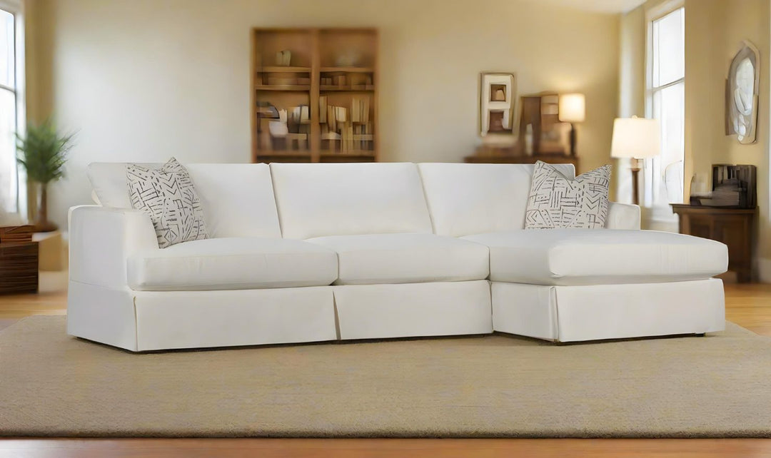 Klaussner Bentley Slipcover Fabric Sectional Sofa with Track Arms