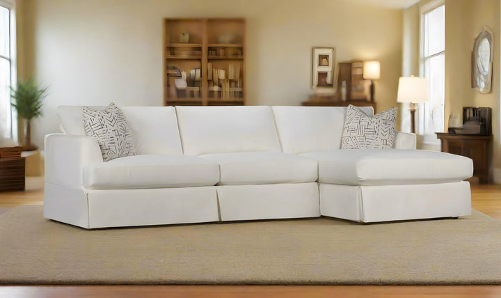 Klaussner Bentley Slipcover Fabric Sectional Sofa with Track Arms