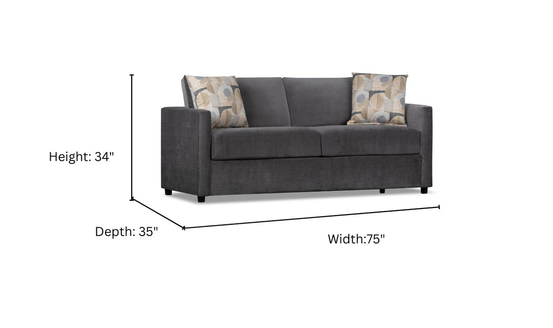 Klaussner Godwin Fabric Sofa with Track Arms-Jennifer Furniture