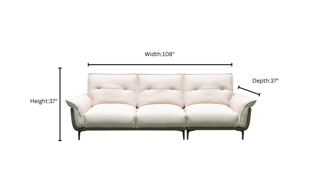 Klaussner Vento 3 Seater Leather Sofa with Tufted Back