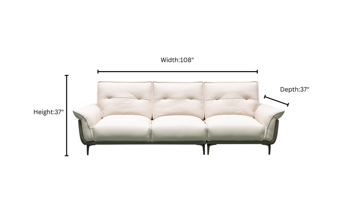 Klaussner Vento 3 Seater Leather Sofa with Tufted Back