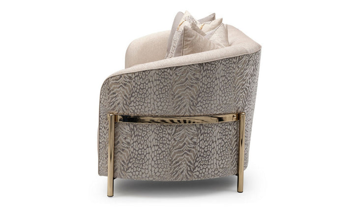 AICO Lisbon Fabric Living Room Set with 5 Accent Pillows