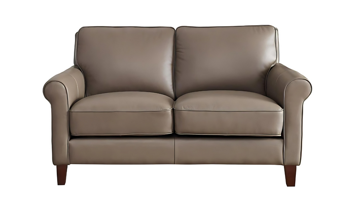 Laguna 2-Seater Leather Loveseat With Rolled Arms-Jennifer Furniture