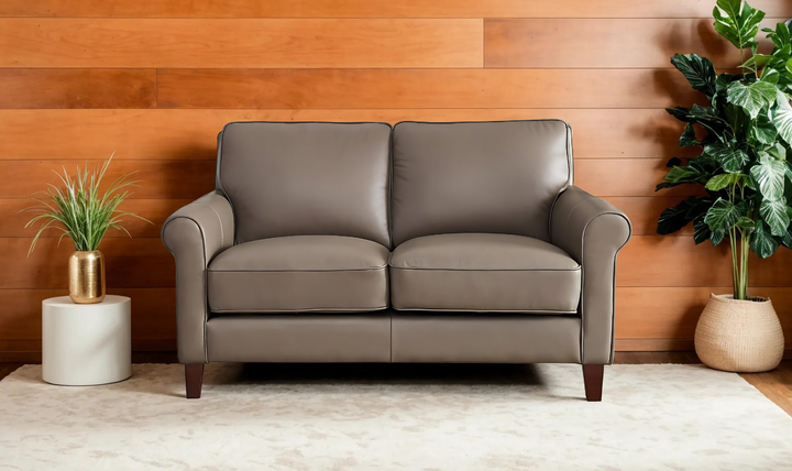 Laguna 2-Seater Leather Loveseat With Rolled Arms-Jennifer Furniture