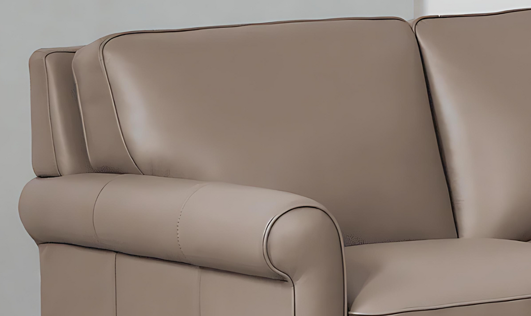 Laguna 2-Seater Leather Loveseat With Rolled Arms-Jennifer Furniture
