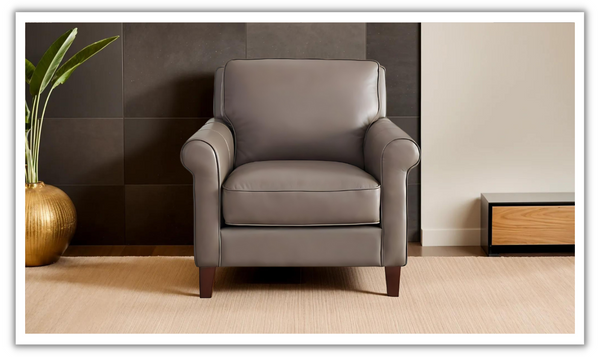 Laguna Leather Chair With Memory Foam Cushions-Jennifer Furniture