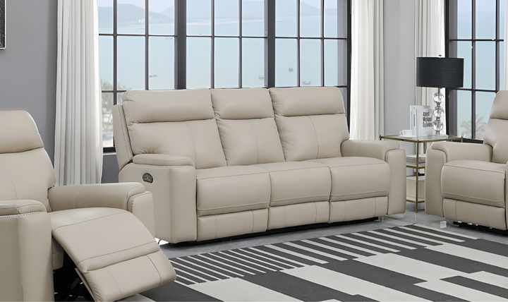 Leather Italia Bryant 3-Seater Power Reclining Leather Sofa