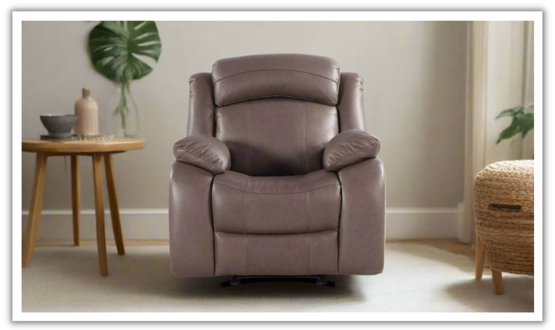 Leather Italia Polk Power Reclining Chair in Brown-jennifer furniture