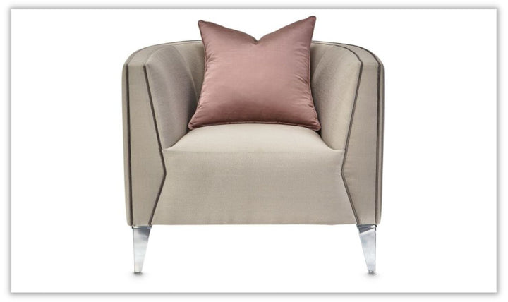 AICO Linea Matching Chair Metallic Silver Mist