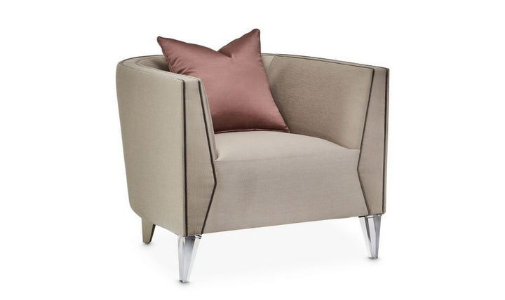 AICO Linea Matching Chair Metallic Silver Mist