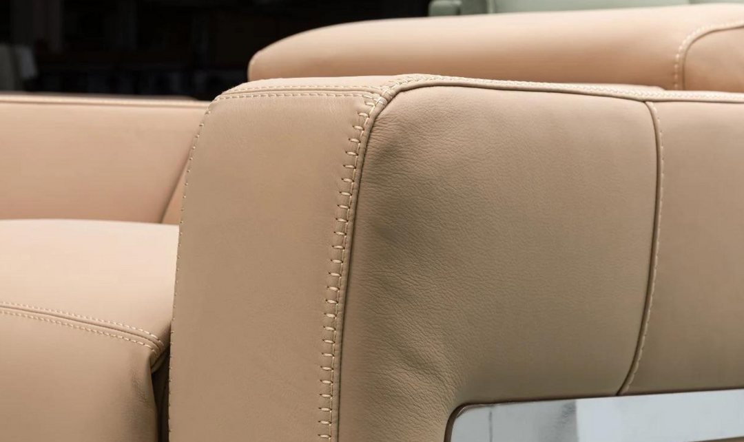 Gio Italia Luca 3-Seater Leather Power Reclining Sofa in Camel