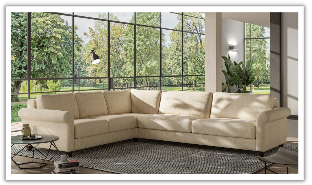 Luonto Flex L-Shaped Transitional Fabric Sectional Sleeper Sofa in King Size
