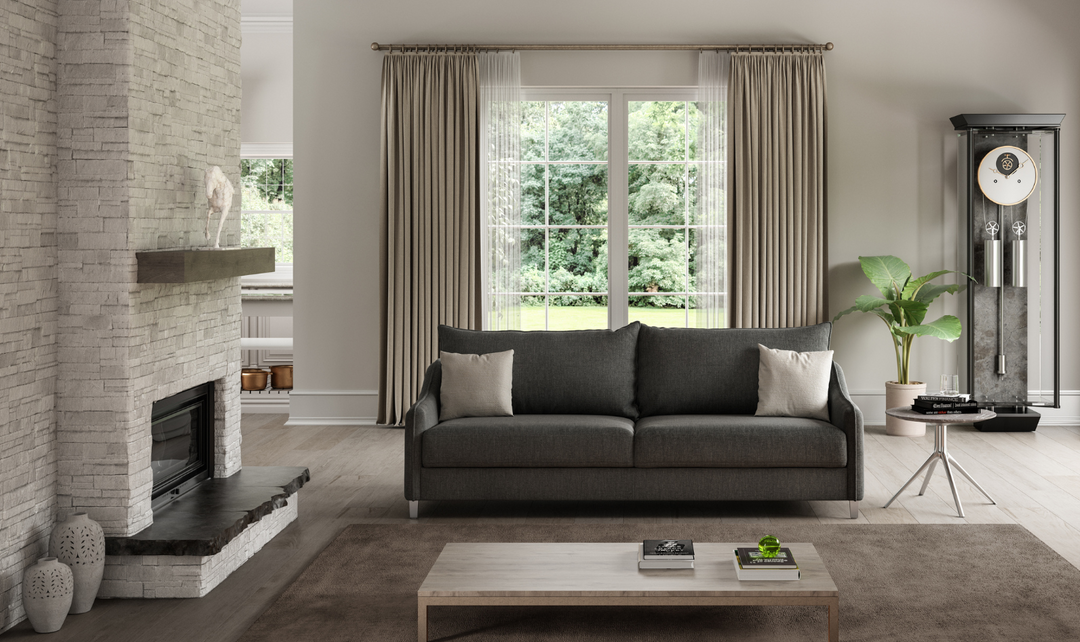 Luonto Ethos Dual Motion Fabric Sleeper Sofa with Foam Mattress-Jennifer Furniture
