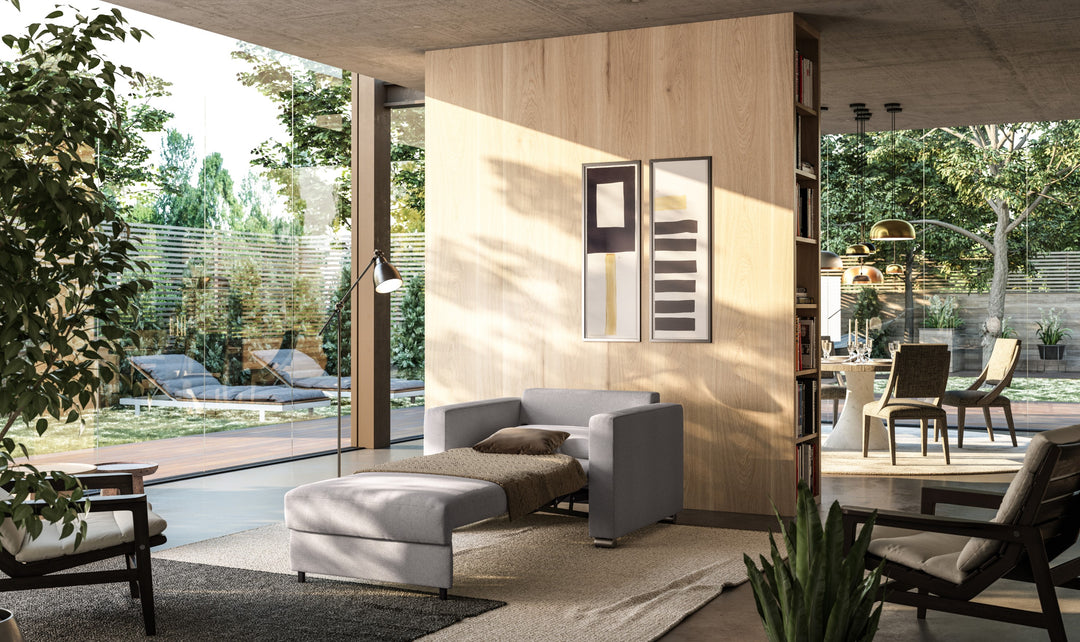 Luonto Fantasy Fabric Sleeper Chair with Foam Mattress & HR Foam-Jennifer Furniture