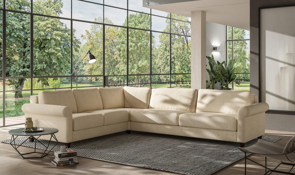 Luonto Hugo L-Shaped Transitional Fabric Sectional Sleeper Sofa in King Size