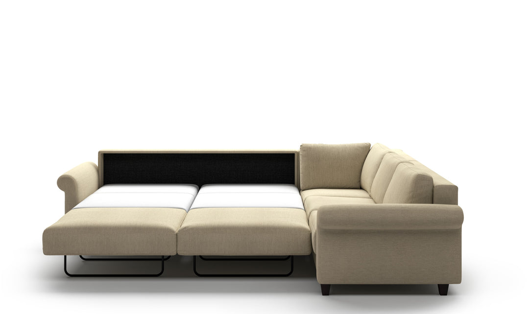 Luonto Flex L-Shaped Transitional Fabric Sectional Sleeper Sofa in King Size