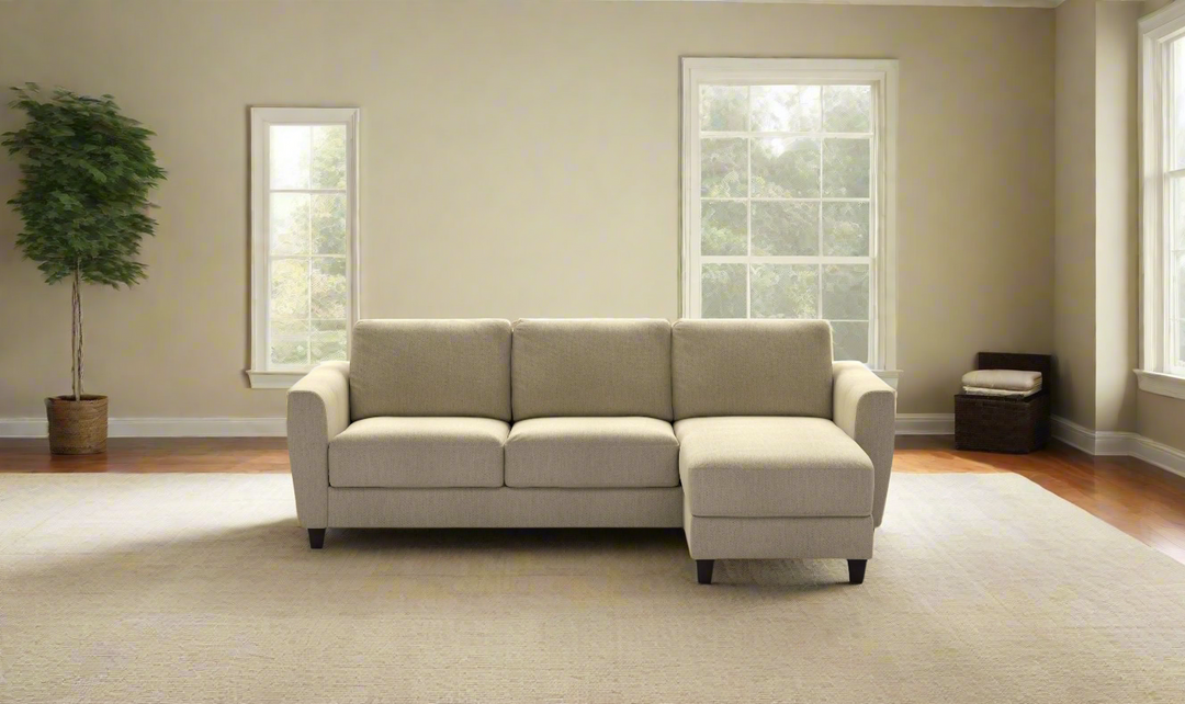 Luonto Harper L-shaped Fabric Sectional Sleeper Sofa-Jennifer Furniture