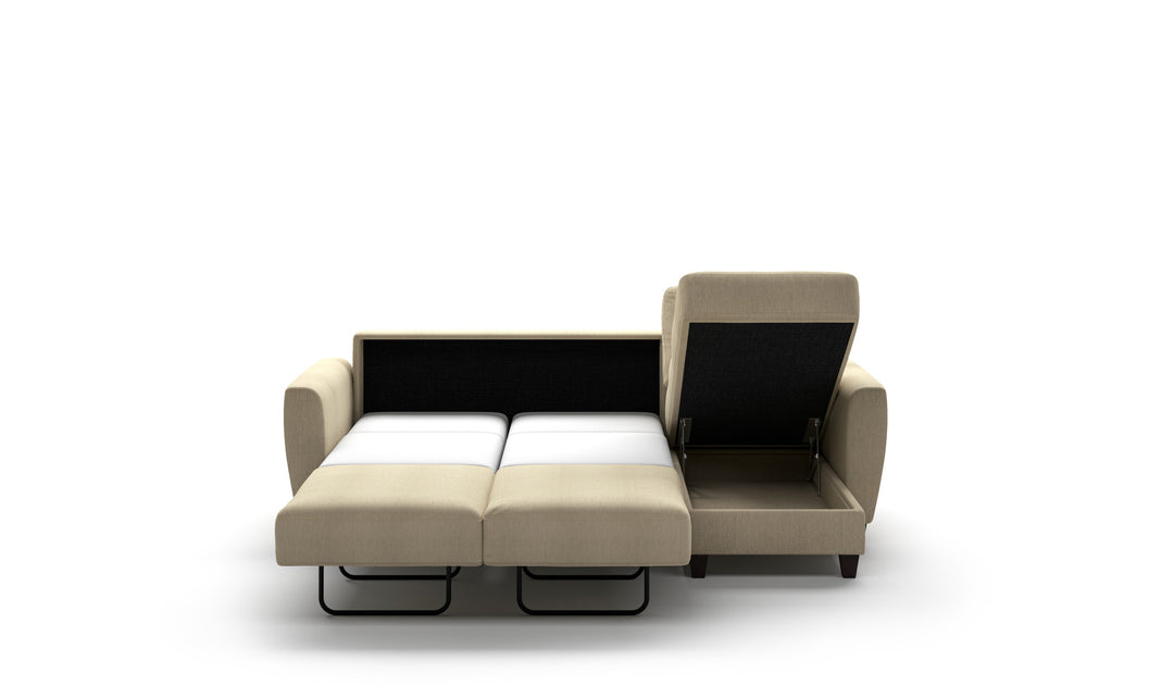 Luonto Harper L-shaped Fabric Sectional Sleeper Sofa-Jennifer Furniture