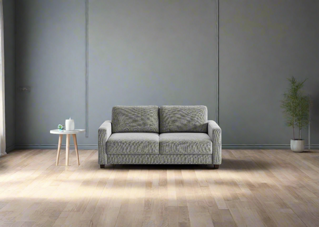 Luonto Hampton Stone Fabric Sleeper Sofa with Foam Mattress-Jennifer Furniture