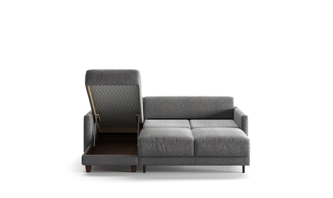 Luonto Martta L-shaped Fabric Full Sectional Sleeper Sofa with Reversible Chaise