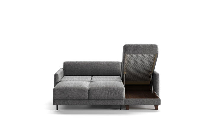 Luonto Martta L-shaped Fabric Full Sectional Sleeper Sofa with Reversible Chaise