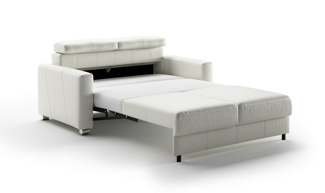 Luonto West Level Leather Loveseat Sleeper with Adjustable Neck Rests-Jennifer Furniture