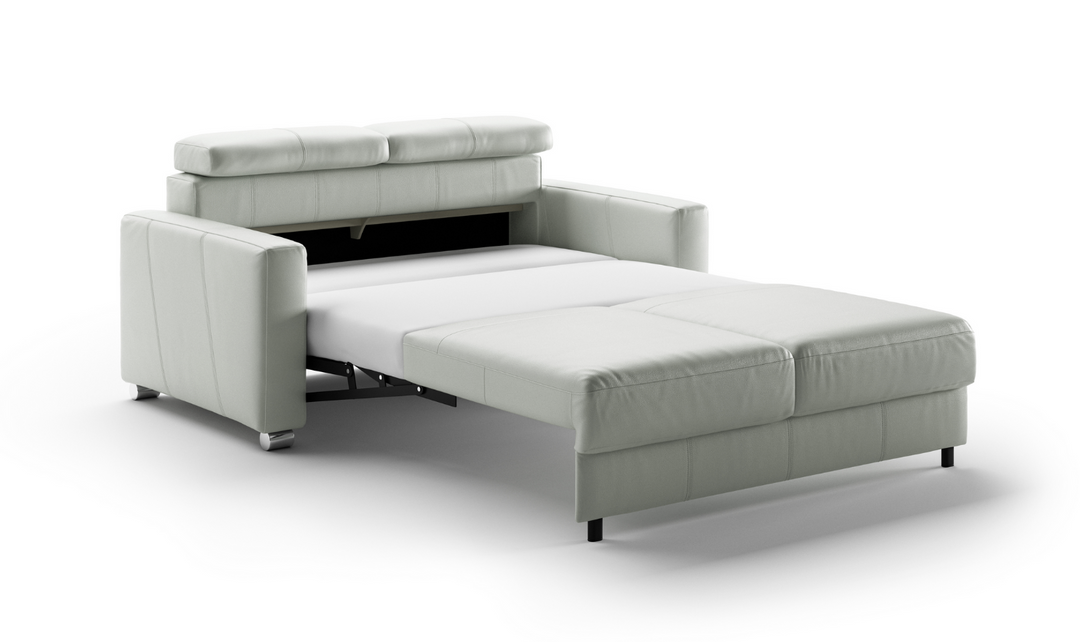 Luonto West Level Leather Loveseat Sleeper with Adjustable Neck Rests-Jennifer Furniture