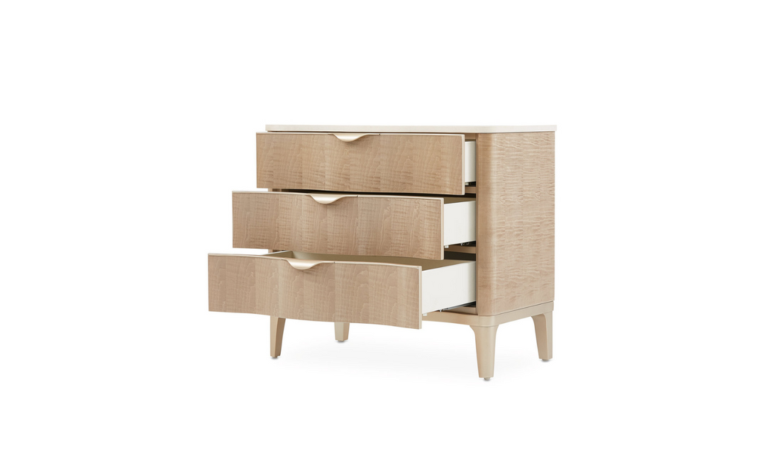 MALIBU CREST - NIGHTSTAND 3 DRAWER - BLUSH
