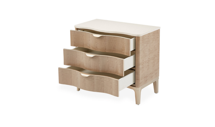 MALIBU CREST - NIGHTSTAND 3 DRAWER - BLUSH