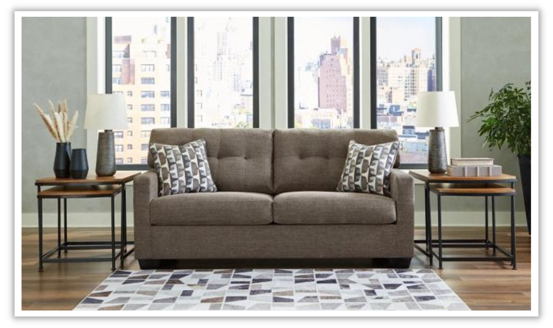 Mahoney Fabric Upholstered Living Room Set with Track Arm