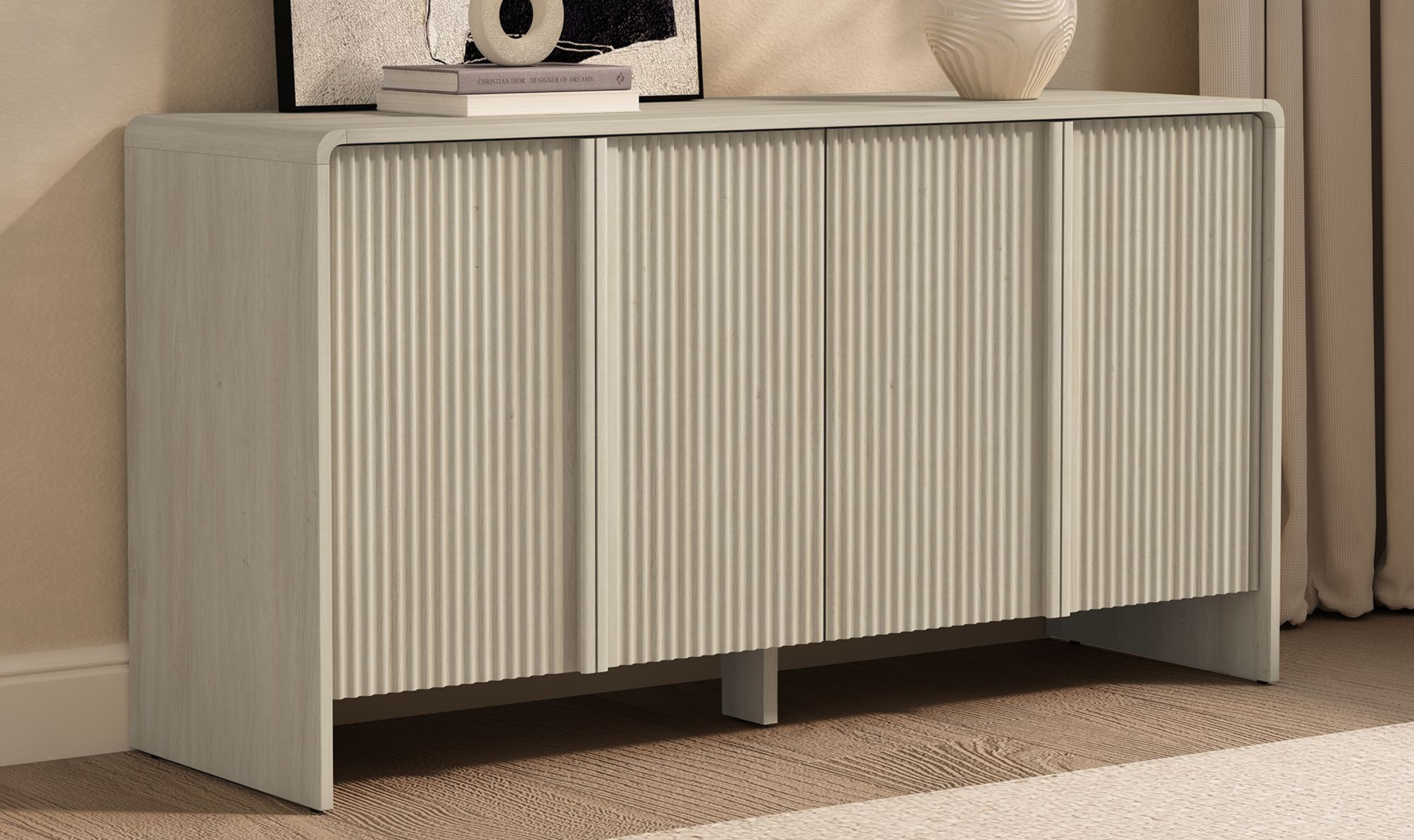 Manhattan Comfort Novara Wooden Sideboard With Four Doors