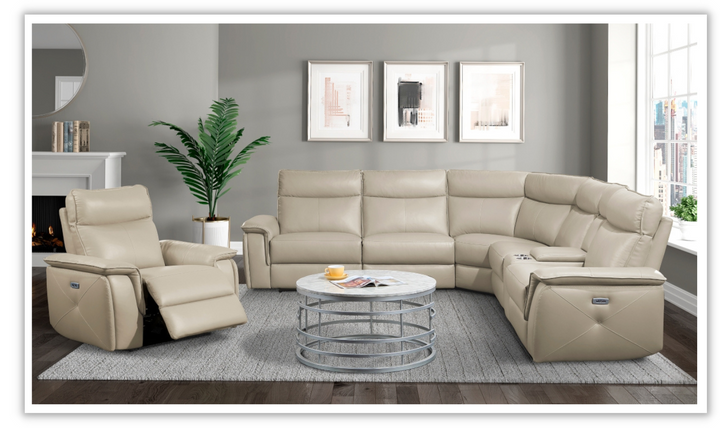 Home Elegance Maroni Leather Power Reclining Chair with USB Port