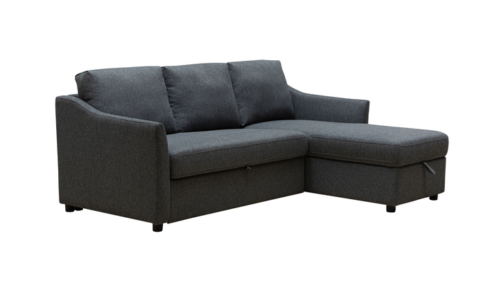 Merax Leather L-Shape Full Sleeper Sectional Sofa with Storage Reversible Chaise