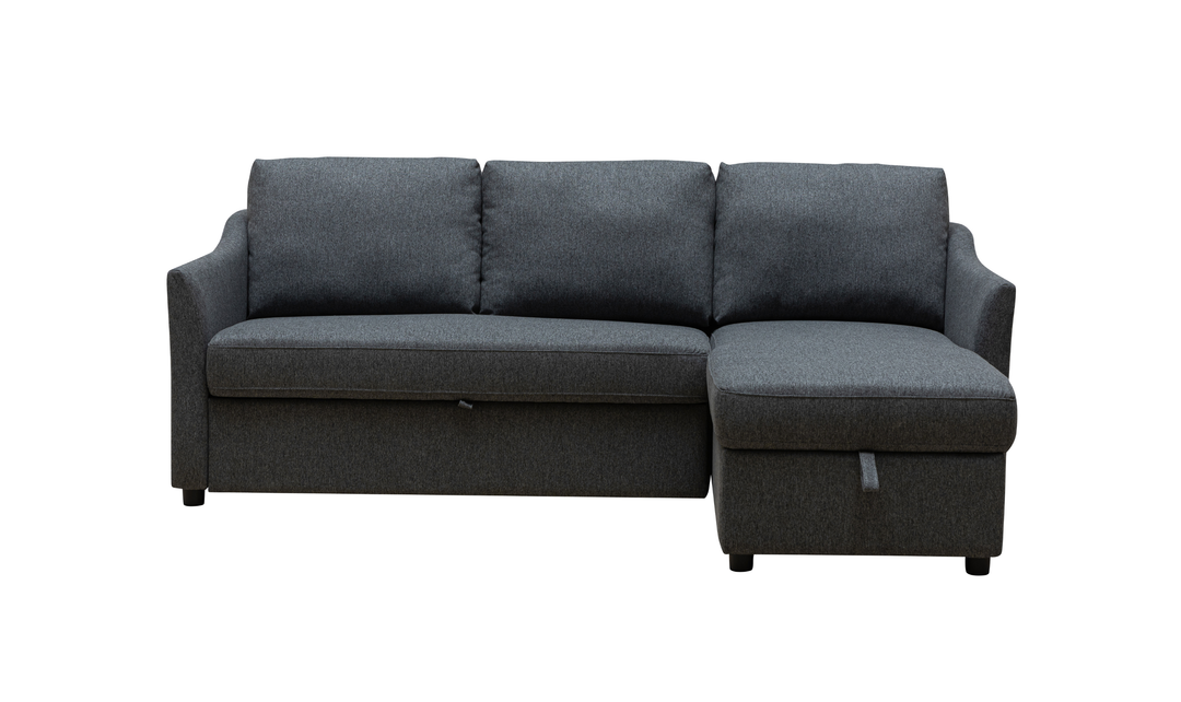 Merax Leather L-Shape Full Sleeper Sectional Sofa with Storage Reversible Chaise