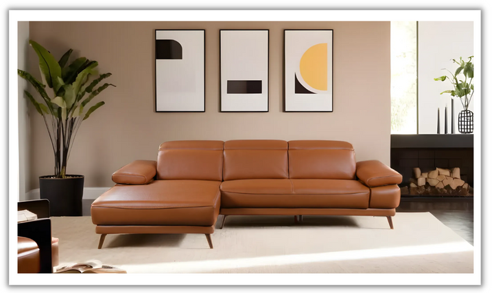 Gio Italia Mercer 3 Seater Sectional Chaise with Adjustable Armrest