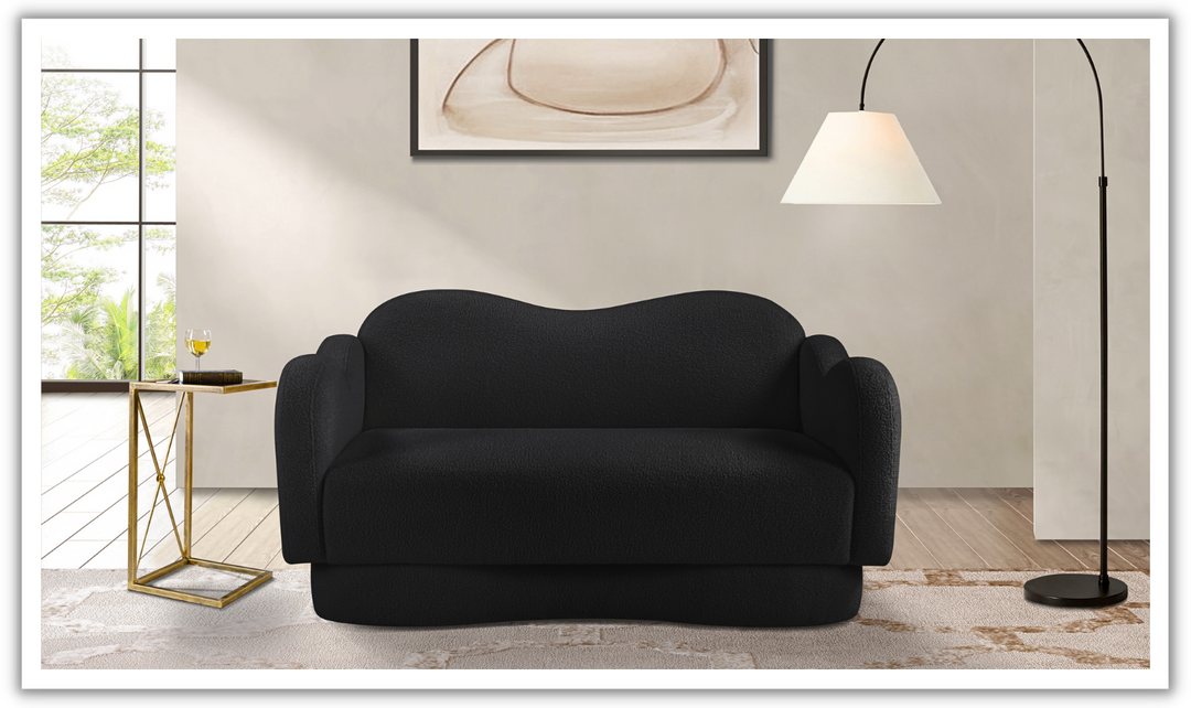 Meridian Furniture Bloom Teddy Fabric Upholstered Loveseat Sofa-Jennifer Furniture