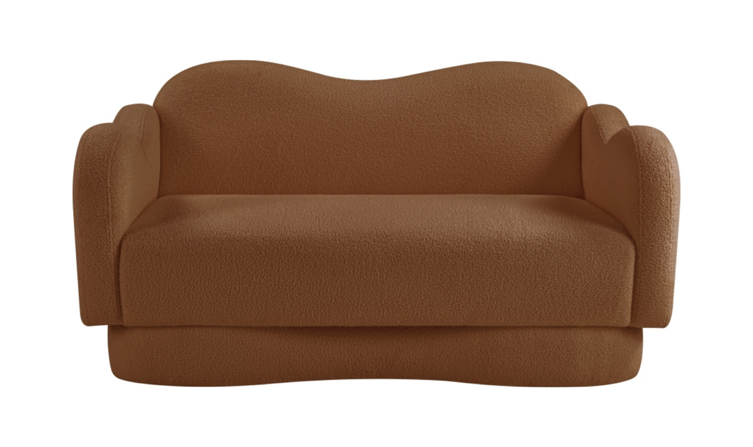 Meridian Furniture Bloom Teddy Fabric Upholstered Loveseat Sofa