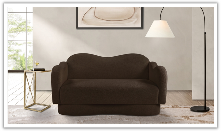 Meridian Furniture Bloom Teddy Fabric Upholstered Loveseat Sofa-Jennifer Furniture