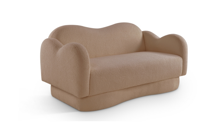 Meridian Furniture Bloom Teddy Fabric Upholstered Loveseat Sofa-Jennifer Furniture