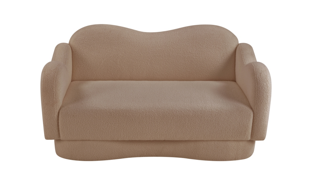 Meridian Furniture Bloom Teddy Fabric Upholstered Loveseat Sofa-Jennifer Furniture