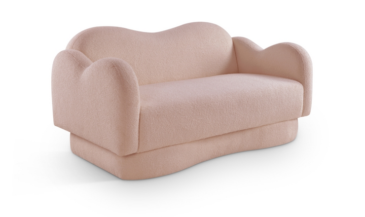 Meridian Furniture Bloom Teddy Fabric Upholstered Loveseat Sofa-Jennifer Furniture