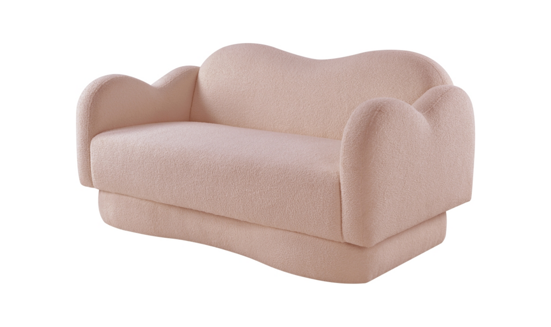 Meridian Furniture Bloom Teddy Fabric Upholstered Loveseat Sofa-Jennifer Furniture