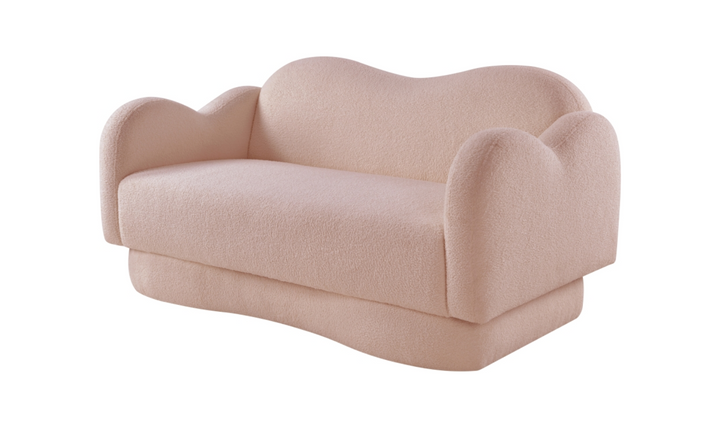 Meridian Furniture Bloom Teddy Fabric Upholstered Loveseat Sofa-Jennifer Furniture