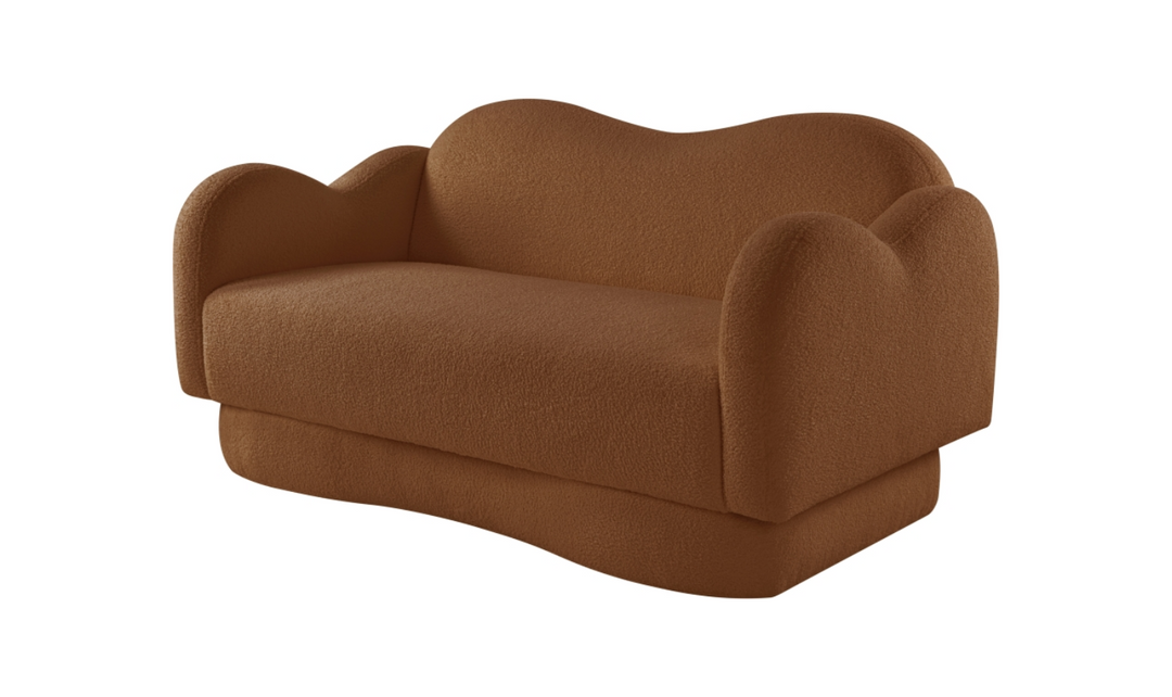 Meridian Furniture Bloom Teddy Fabric Upholstered Loveseat Sofa