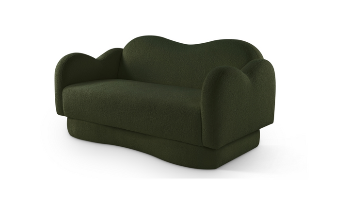 Meridian Furniture Bloom Teddy Fabric Upholstered Loveseat Sofa-Jennifer Furniture