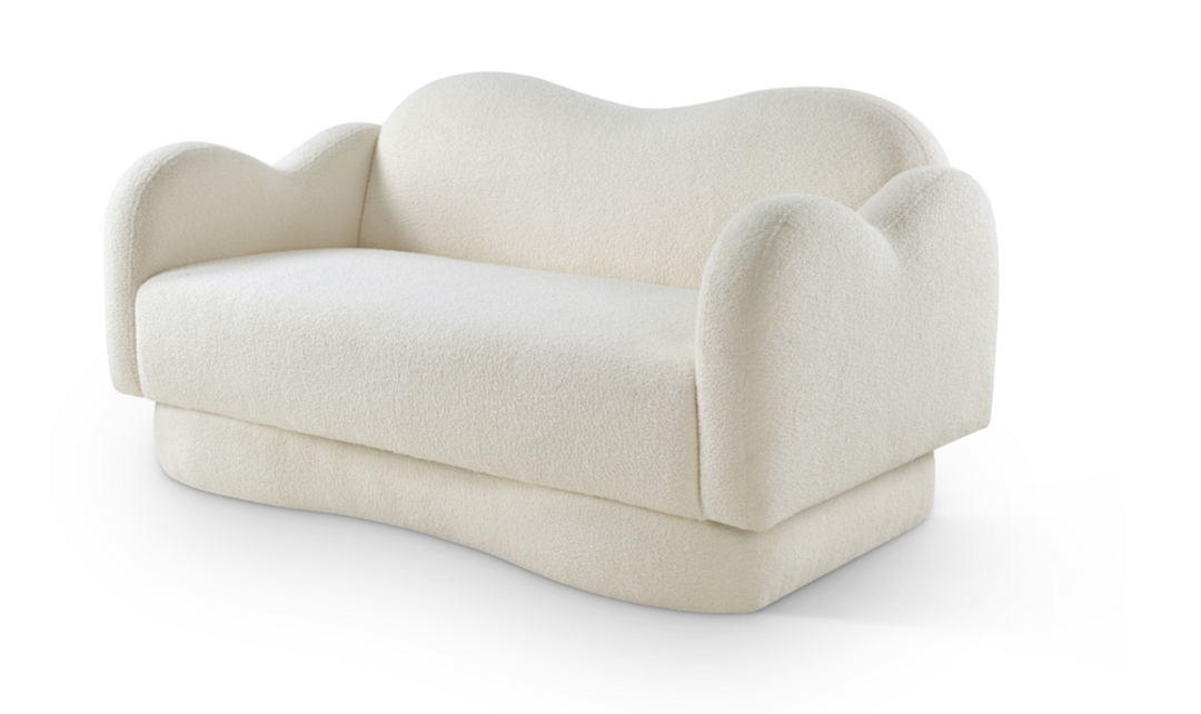 Meridian Furniture Bloom Teddy Fabric Upholstered Loveseat Sofa