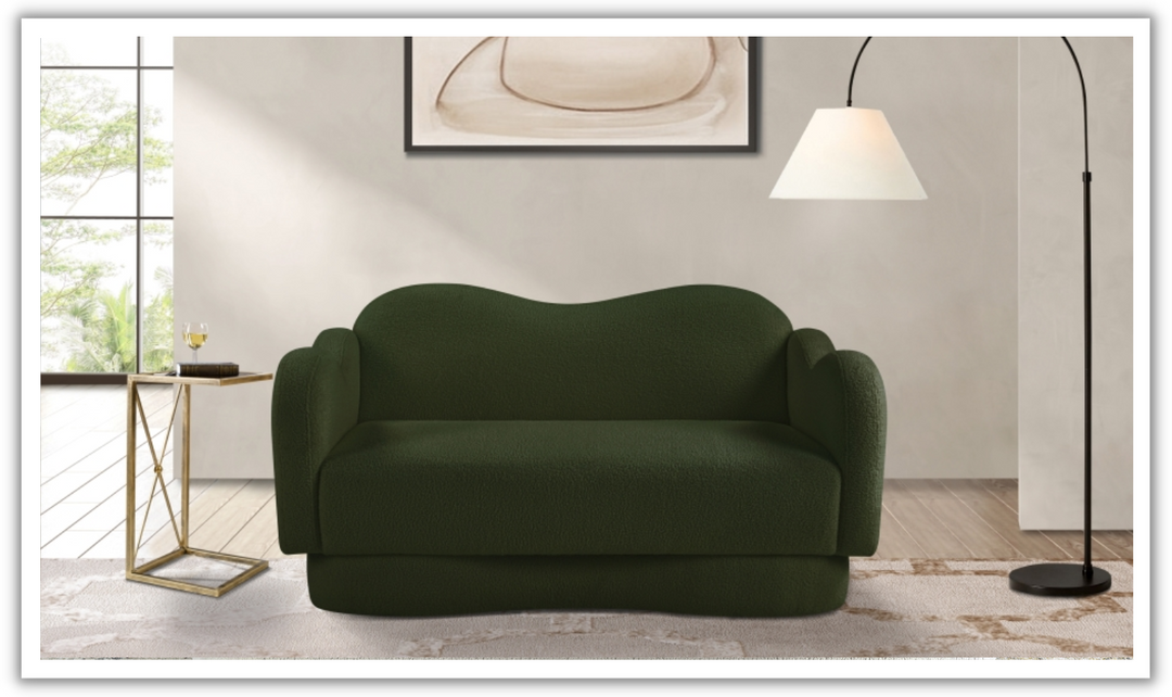 Meridian Furniture Bloom Teddy Fabric Upholstered Loveseat Sofa-Jennifer Furniture