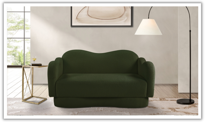 Meridian Furniture Bloom Teddy Fabric Upholstered Loveseat Sofa-Jennifer Furniture