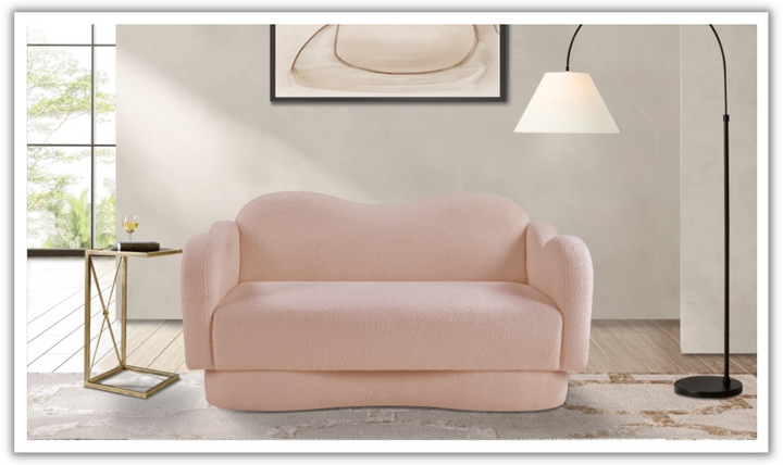 Meridian Furniture Bloom Teddy Fabric Upholstered Loveseat Sofa-Jennifer Furniture